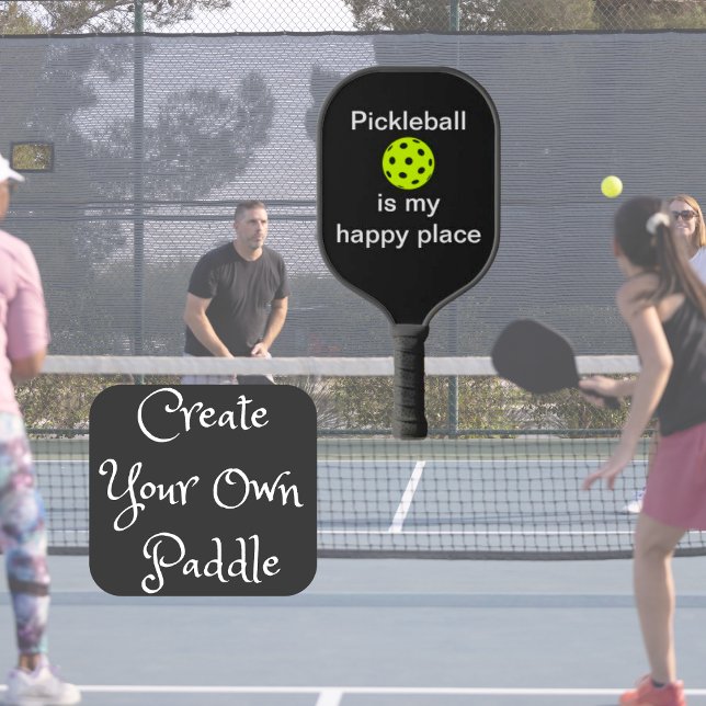 Palas De Pickleball El baloncesto es mi lugar feliz, divertido (You can change the text/font styles/colors.)