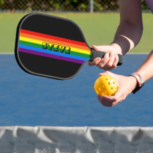 Palas De Pickleball El colorido orgullo gay arcoiris LGBT personalizad