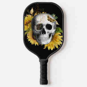 Palas De Pickleball El cráneo del girasol en negro