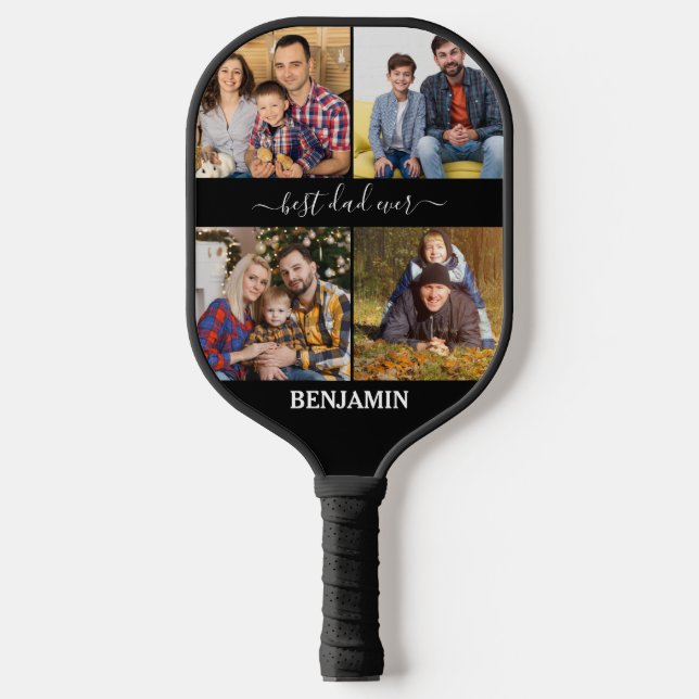 Palas De Pickleball El mejor papá jamás personalizado 4 fotos del día  (Anverso)