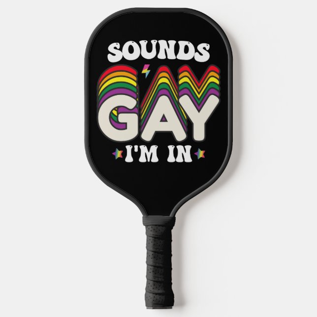 Palas De Pickleball El Orgullo LGBT Groovy me suena gay (Anverso)
