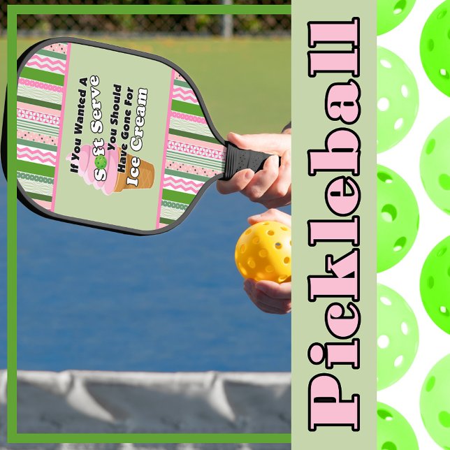 Palas De Pickleball ¿El servicio suave de las bolas de bolas? Helado d (Pickleball Soft Serve? Strawberry Ice Cream Pickleball Paddle)