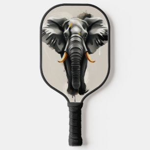 Palas De Pickleball Elefante abstracto con colmillos de oro en tónica