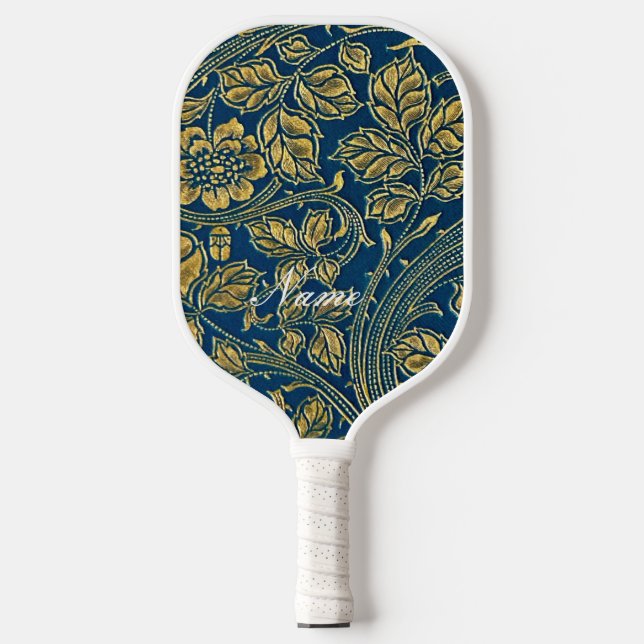 Palas De Pickleball Elegancia azul dorado (Anverso)