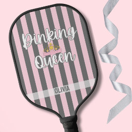 Palas De Pickleball Elegant Pink and Gray stripes Minimalist Custom