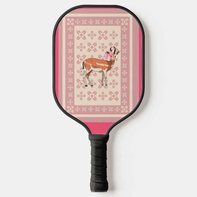 Palas De Pickleball Elegant Pink Doe-patterned Christmas  (Anverso)