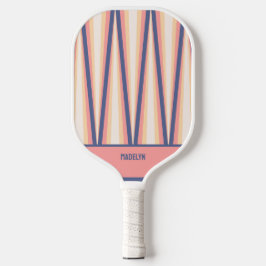Palas De Pickleball Elegant Pink Purple Chevron Pattern Custom Name