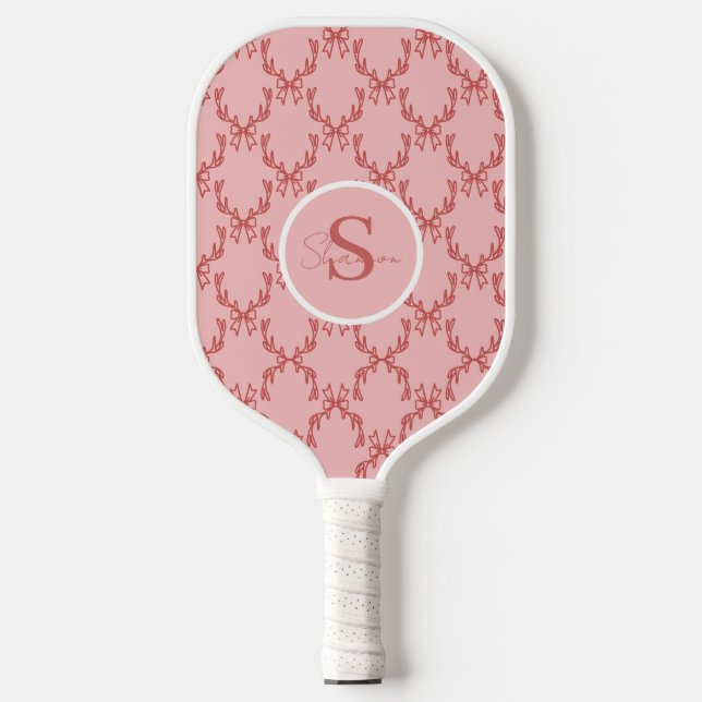 Palas De Pickleball Elegante Antler Monogram Pickleball Paddle (Anverso)