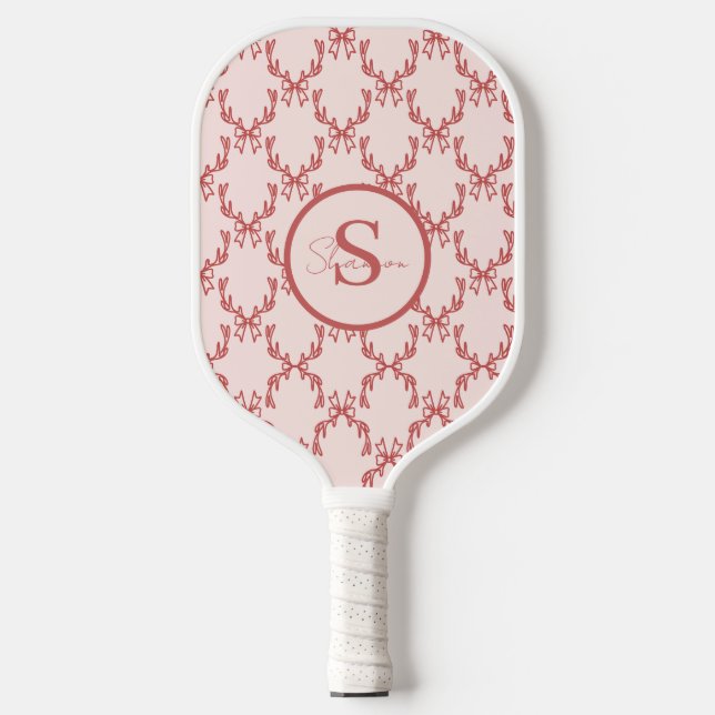 Palas De Pickleball Elegante Antler Monogram Pickleball Paddle (Anverso)