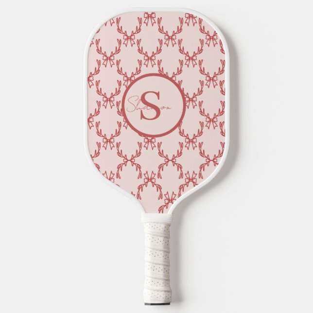 Palas De Pickleball Elegante Antler Monogram Pickleball Paddle (Anverso)