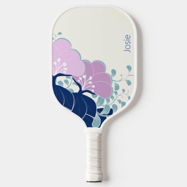Palas De Pickleball Elegante Camellias rosas Añadir nombre (Anverso)