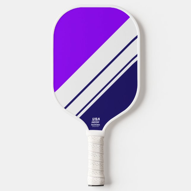 Palas De Pickleball Elegante Carreras blanco púrpura brillante de la M (Anverso)