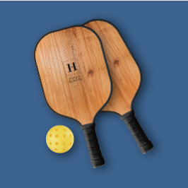 Palas De Pickleball Elegante clásico Monograma Dorado Personal