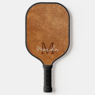 Palas De Pickleball Elegante cuero marrón personalizado