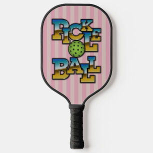 Palas De Pickleball Elegante diseño de texto victoriano de bolas de pó