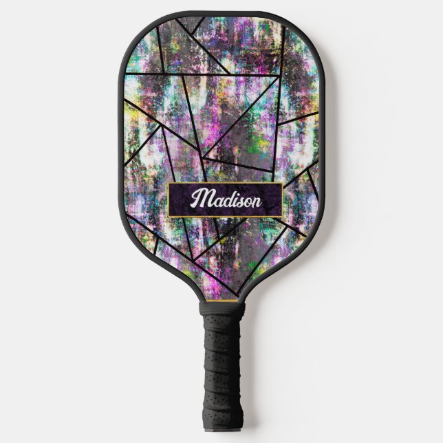 Palas De Pickleball Elegante glamoroso purpurina iridiscente (Anverso)