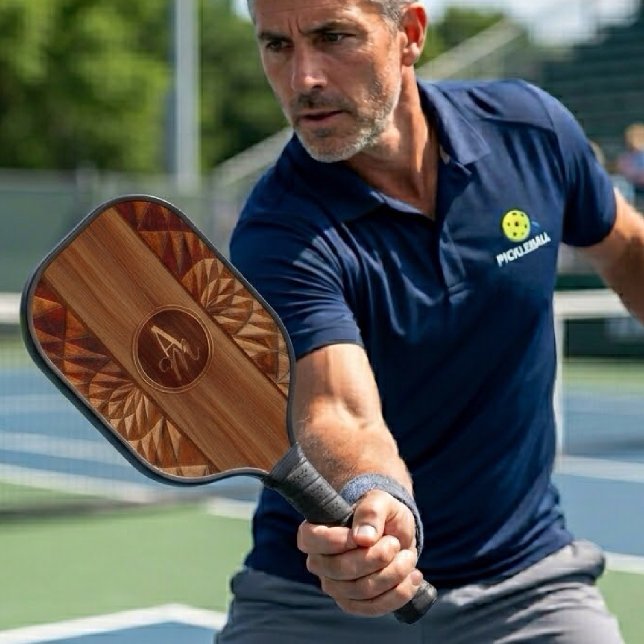 Palas De Pickleball Elegante Incrustación de Madera Falsa con Patrón I (Subido por el creador)