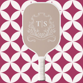 Palas De Pickleball Elegante Inicial de Monograma Clásico Personalizad