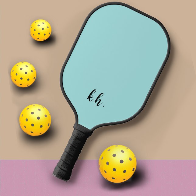 Palas De Pickleball Elegante Iniciales del Monograma Azul Giral (Subido por el creador)