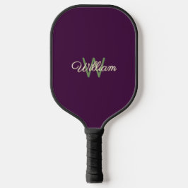 Palas De Pickleball Elegante Minimalista Burgundy Verde Monogramado