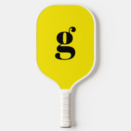Palas De Pickleball Elegante Monograma Inicial Negrita Amarillo Canari