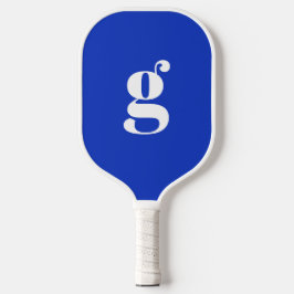 Palas De Pickleball Elegante Monograma Inicial Negrita Azul Cobalto