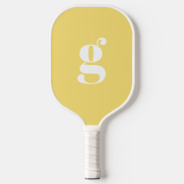 Palas De Pickleball Elegante Monograma Inicial Negrita Macaroon Amaril