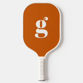 Palas De Pickleball Elegante Monograma Inicial Negrita Naranja Quemada
