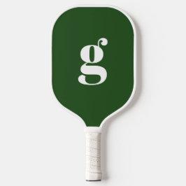 Palas De Pickleball Elegante Monograma Inicial Negrita Pino Verde
