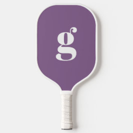 Palas De Pickleball Elegante Monograma Inicial Negrita Polvo Púrpura