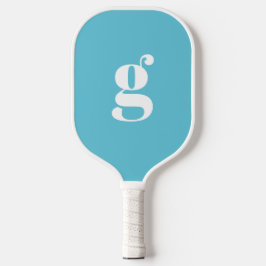 Palas De Pickleball Elegante Monograma Inicial Negrita Turquesa Medio