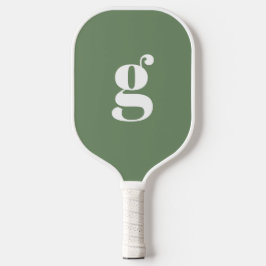 Palas De Pickleball Elegante Monograma Inicial Negrita Verde Salvia