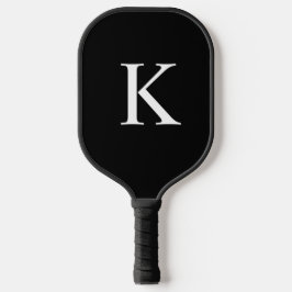 Palas De Pickleball Elegante monograma inicial negro y gris