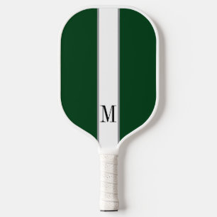 Palas De Pickleball Elegante Monograma Verde del bosque oscuro persona