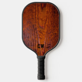 Palas De Pickleball Elegante Monogramado de Madera Rústica