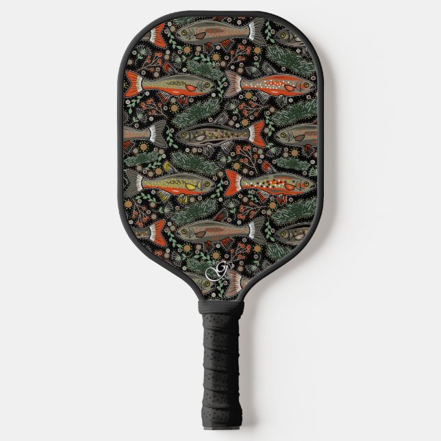Palas De Pickleball Elegante Naranja gris Pescado negro de agua dulce (Anverso)