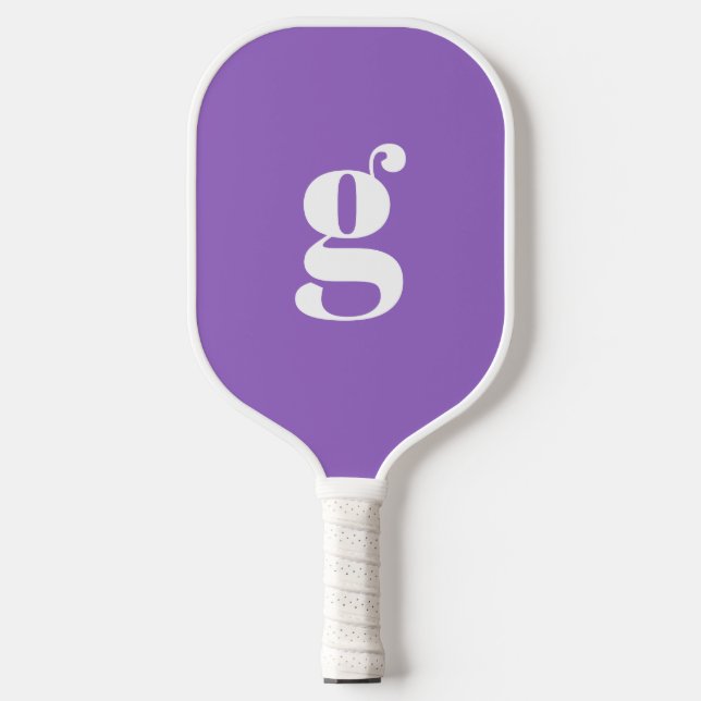 Palas De Pickleball Elegante negrita Monogramada Ametría Inicial Púrpu (Anverso)