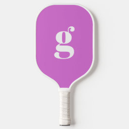 Palas De Pickleball Elegante negrita monogramada inicial orquídea púrp