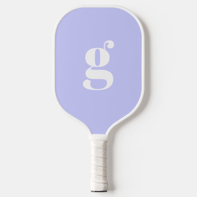 Palas De Pickleball Elegante negrita monogramada inicial Pastel Periwi (Anverso)