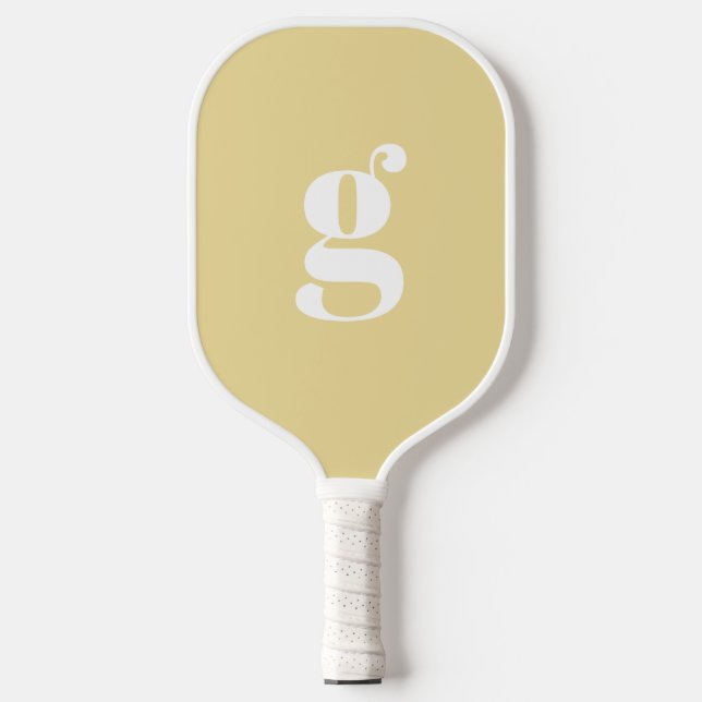 Palas De Pickleball Elegante negrita Monogramado inicial Marzipan Amar (Anverso)