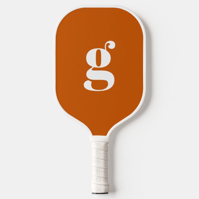 Palas De Pickleball Elegante negrita monogramado Naranja inicial quema (Anverso)