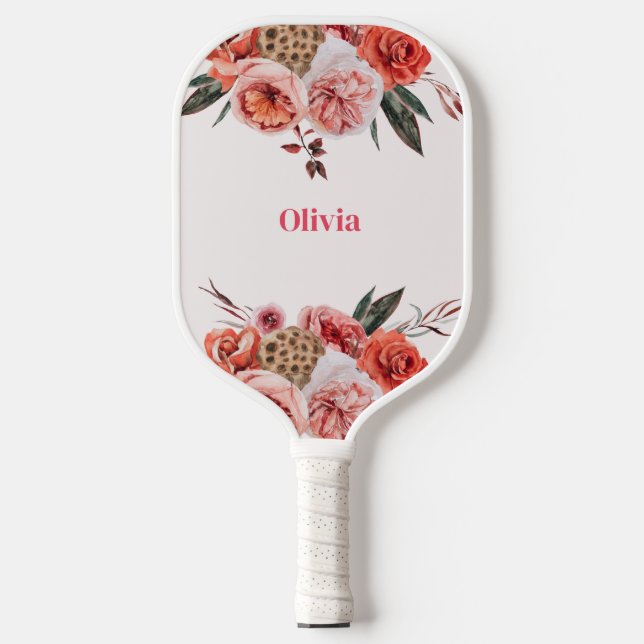 Palas De Pickleball Elegante nombre floral (Anverso)
