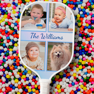Palas De Pickleball Elegante Pastel Rosa y Azul Gradiente Foto y nombr