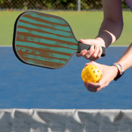Palas De Pickleball Elegante patrón abstracto moderno azul y marrón