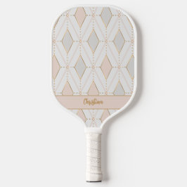 Palas De Pickleball Elegante patrón elegante Monograma chic rosa femen