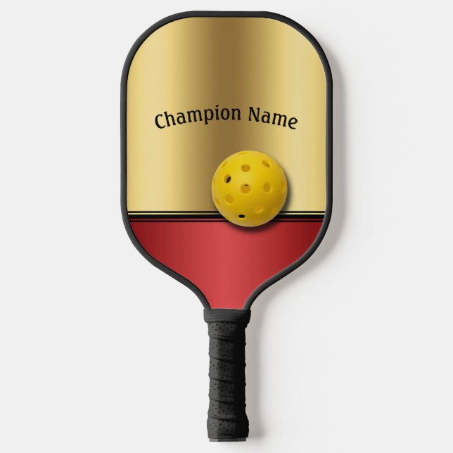 Palas De Pickleball Elegante personalización de Ruby y Gold Design (Anverso)