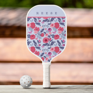 Palas De Pickleball Elegante Personalizado de Flores Rosa y Morada Bot