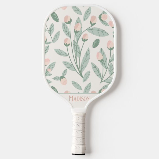 Palas De Pickleball Elegante Pickleball De Flora Rosa (Reverso )
