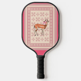 Palas De Pickleball Elegante Pink Navidad con estampado de cierva 