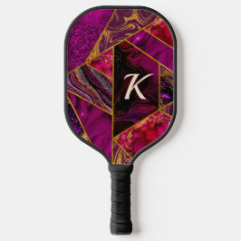 Palas De Pickleball Elegante purpurina rosa dorado púrpura chica